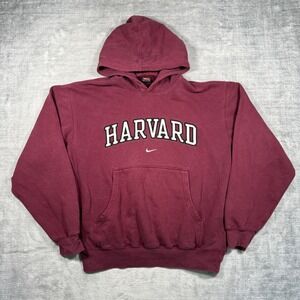 Harvard University Sweatshirt Mens Small Maroon Vtg Nike Center Swoosh Hoodie